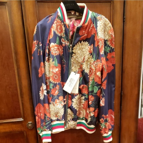 Reversible Gucci silk floral bomber - Picture 2 of 5